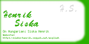 henrik siska business card